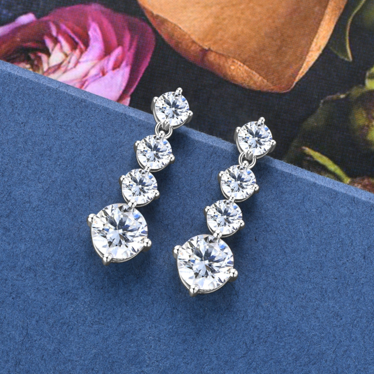 4 Carat Moissanite 925 Sterling Silver Earrings 