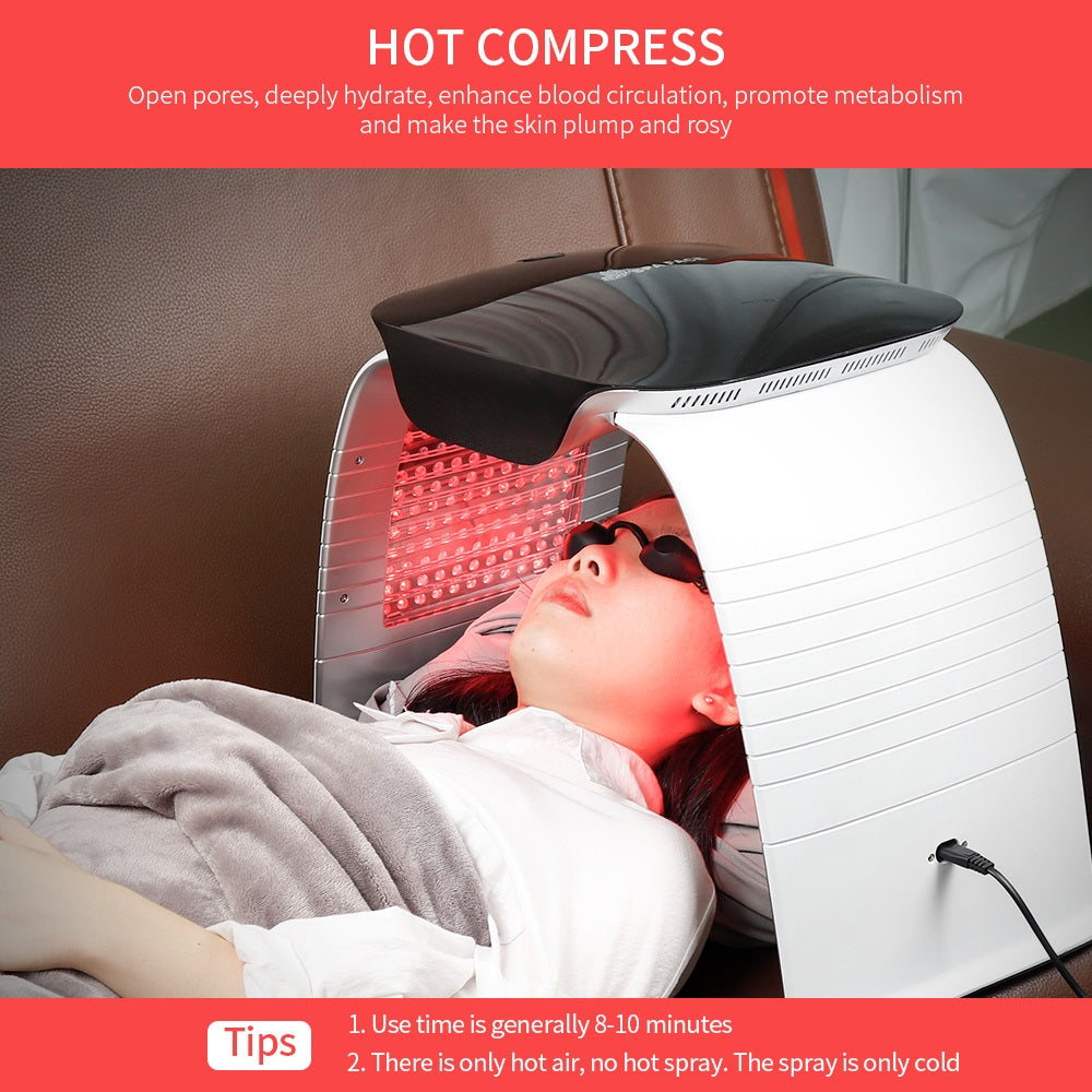 Colorful LED Photon Skin Rejuvenation Beauty Instrument Hot And Cold Spray 