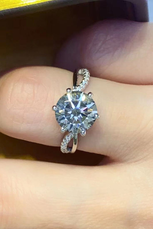 2 Carat Moissanite Ring in Smokey Gray 