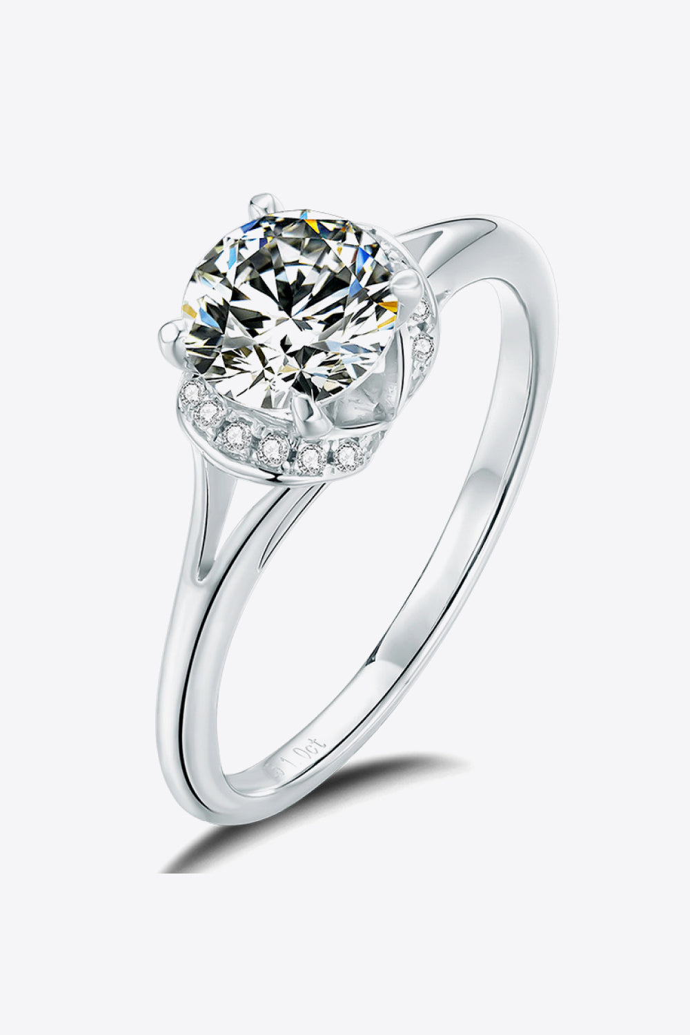 1 Carat Moissanite Split Shank Ring - Babbazon Ring