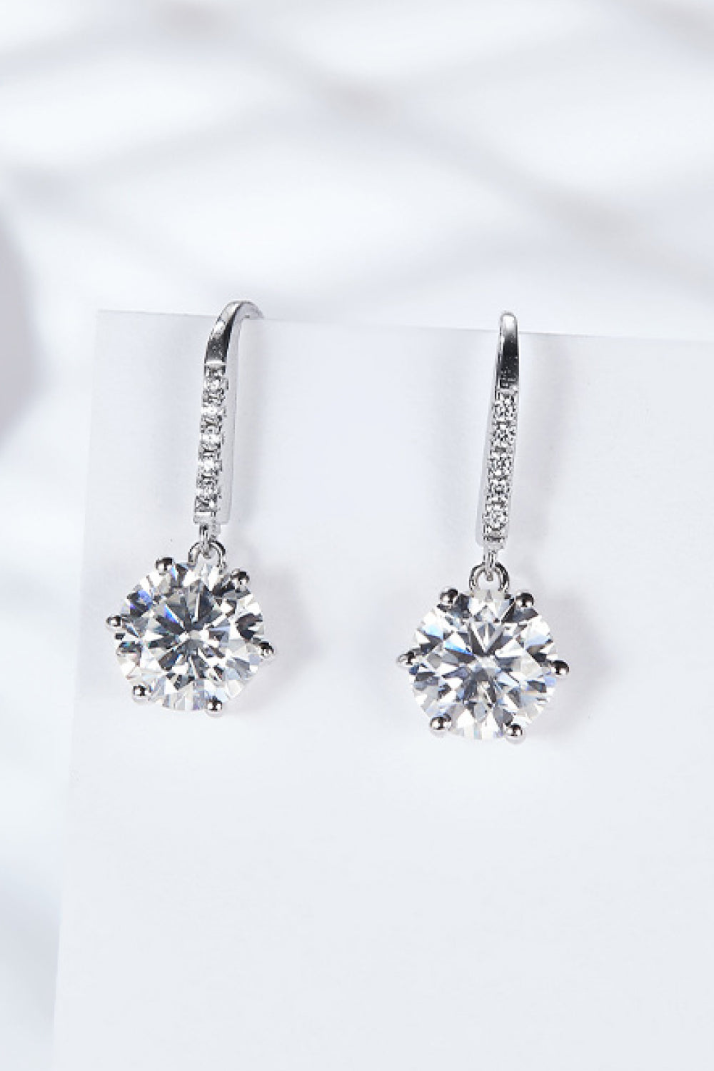 6-Prong Moissanite Drop Earrings 