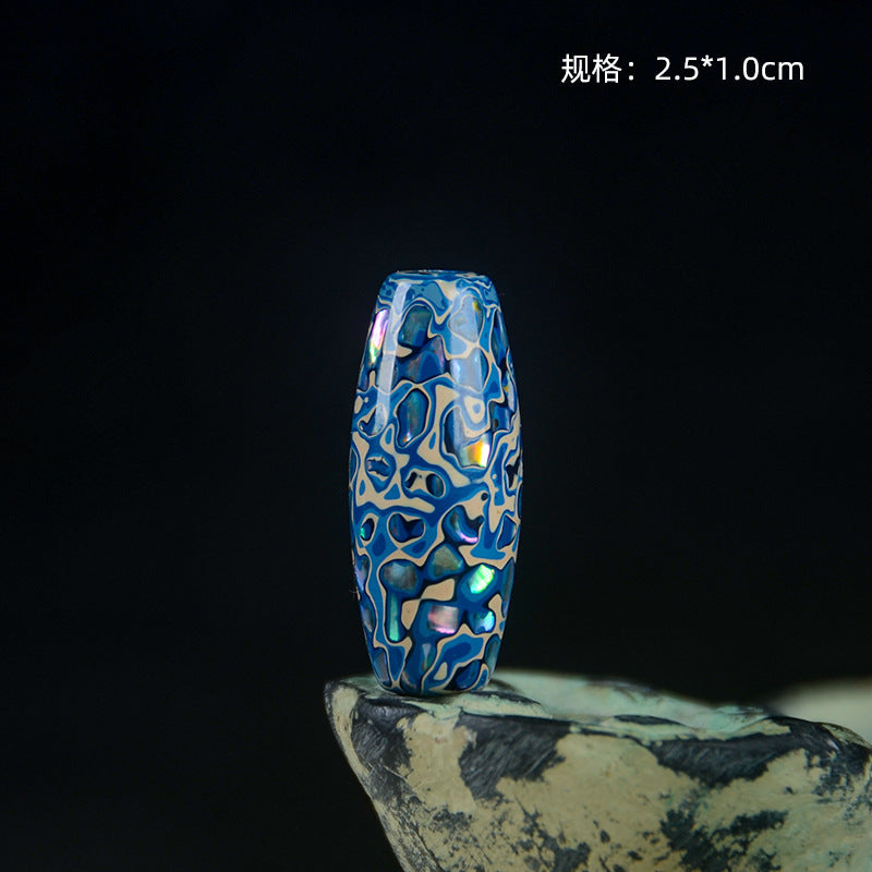 Large Paint Tibet Beads Special-shaped Beads Screw Buddha Beads Fuzhou Lacquerware Handmade Non-heritage