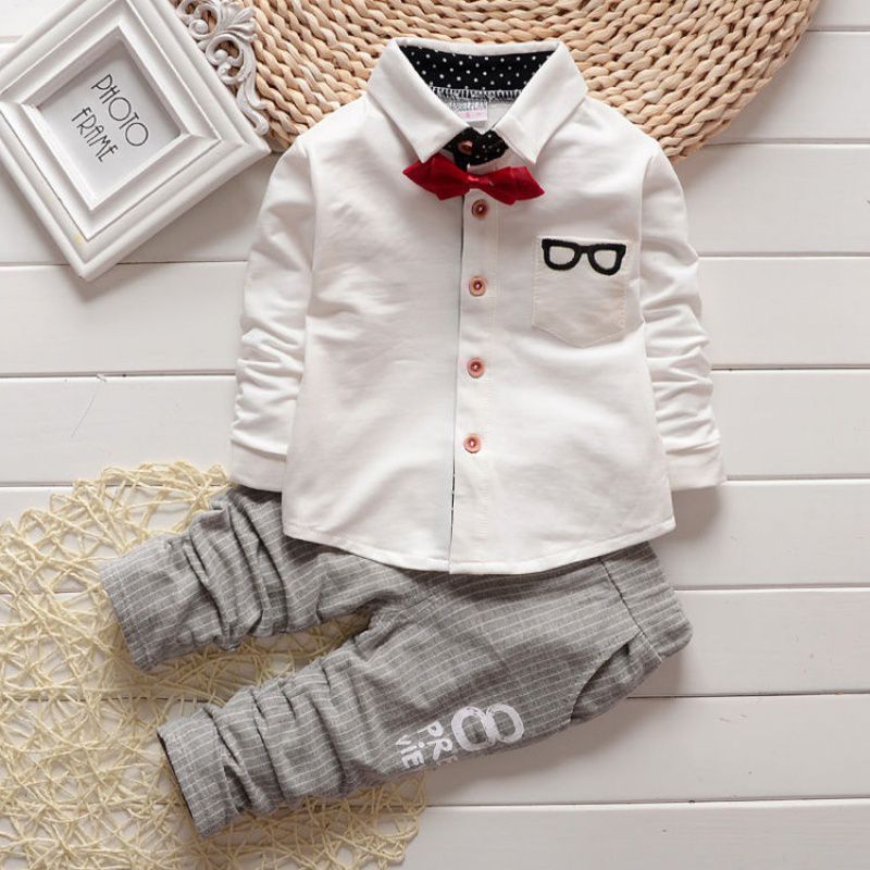 Spring Glasses Shirt Cotton Children's Suit