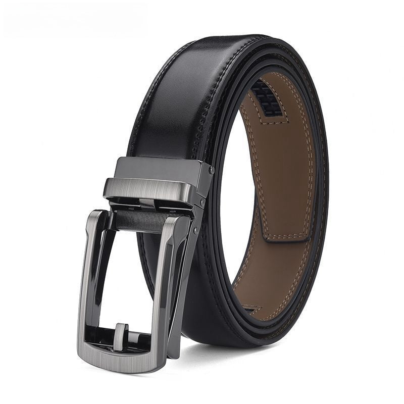 Men's Automatic Buckle Pure Cowhide Pant Belt 