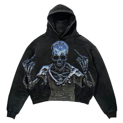 Men's Punk Design Printed Hoodie