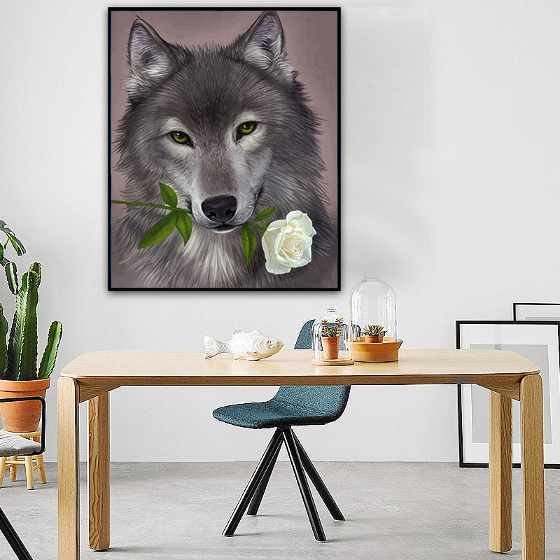 Wolf Mosaic Diamond Painting Full Square Embroidery Cross Stitch Rhinestone Painting Crafts