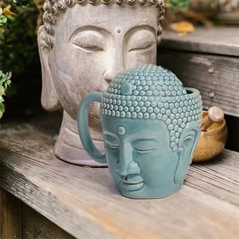 Creative Buddha Head Shaped Ceramic Mug