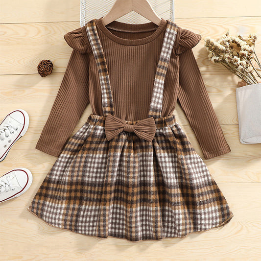 Two-piece Children's Suspender Skirt Spring And Autumn