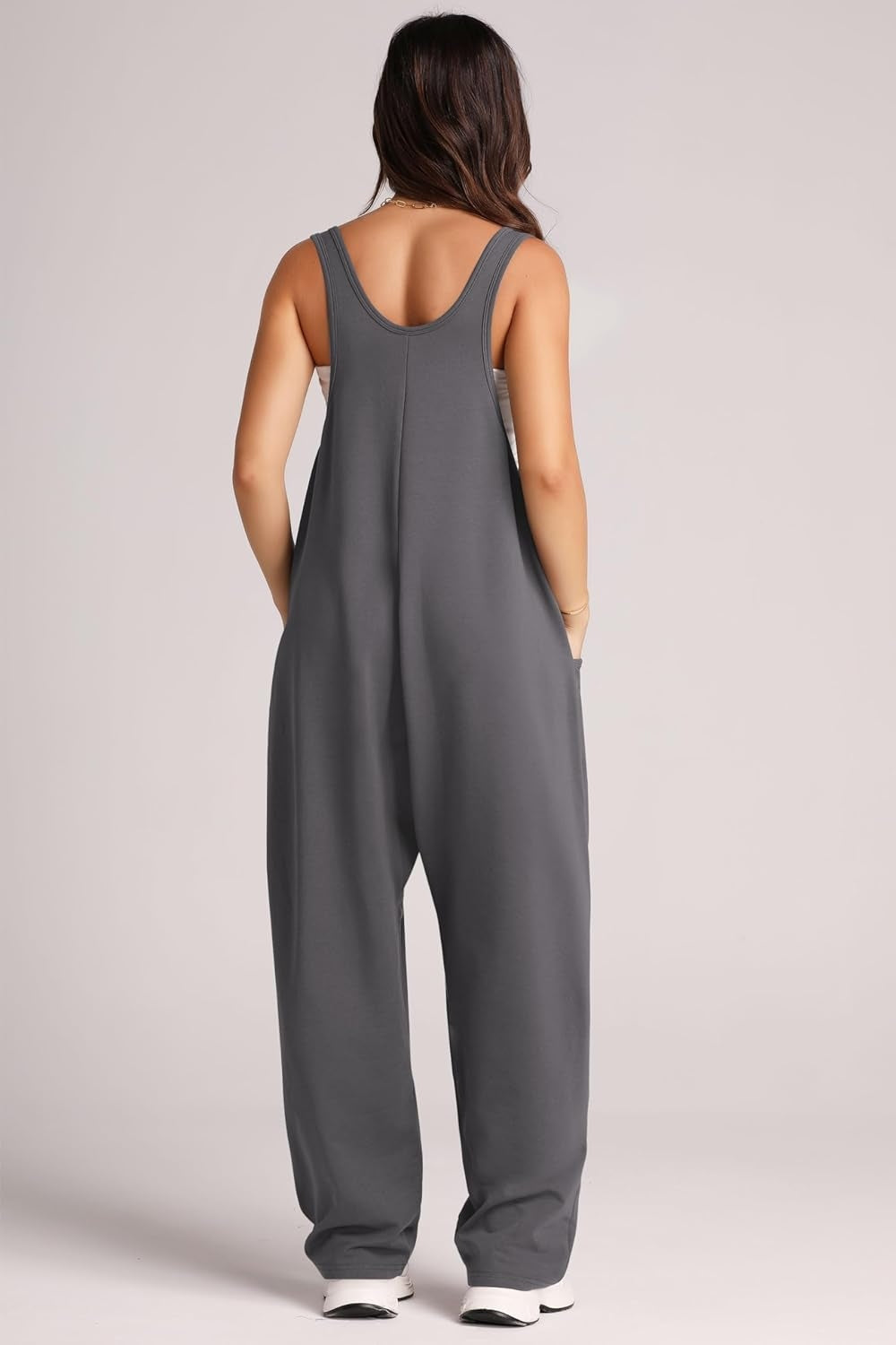 Wide Strap Jumpsuit with Pockets - Babbazon new