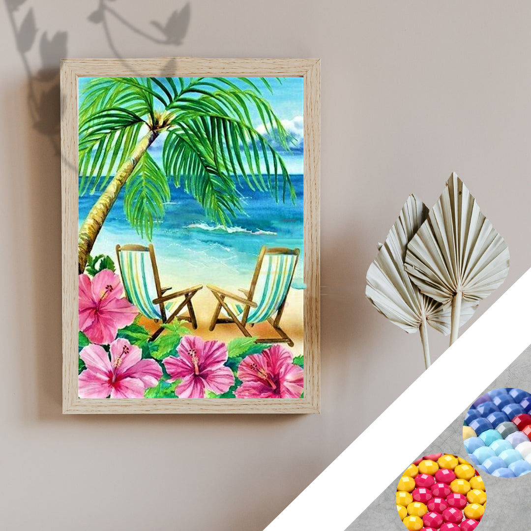 Diy Full Diamond Embroidery 5d Landscape Beach Decorative Painting