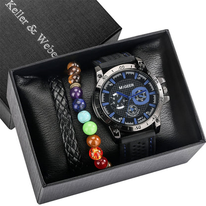 Men's Gift Box Watch Bracelet Set