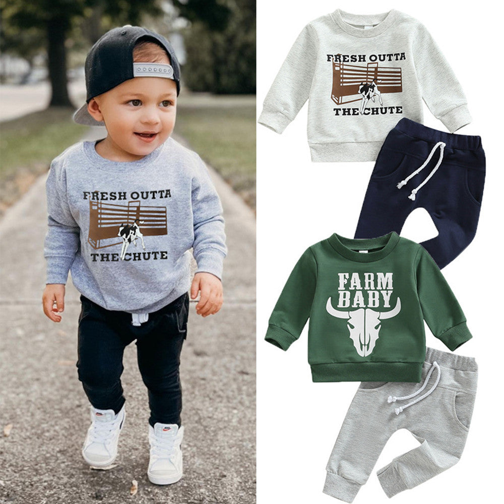 Baby Set Animal Print Long Sleeve Sweatshirt