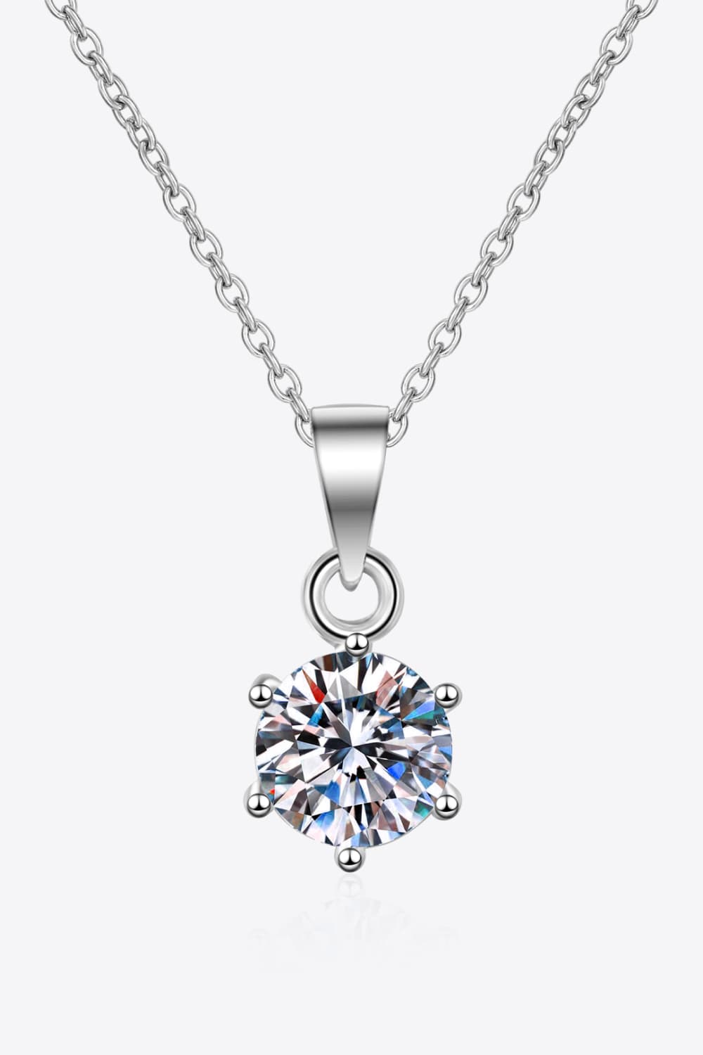 1 Carat Moissanite 925 Sterling Silver Necklace 