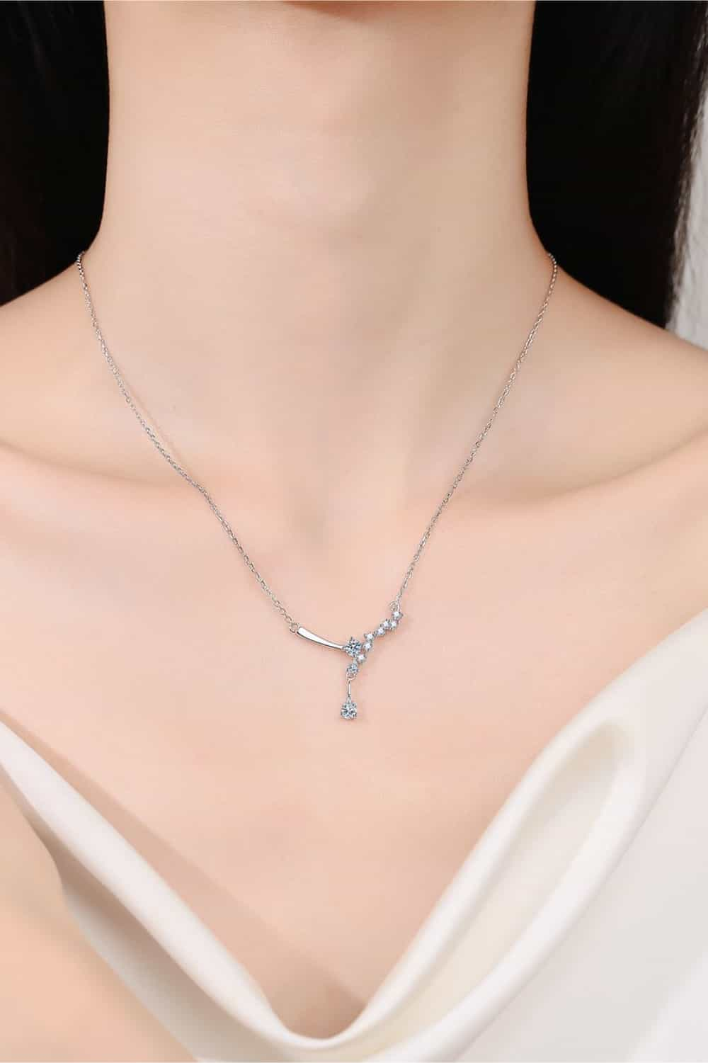 1 Carat Moissanite 925 Sterling Silver Necklace 