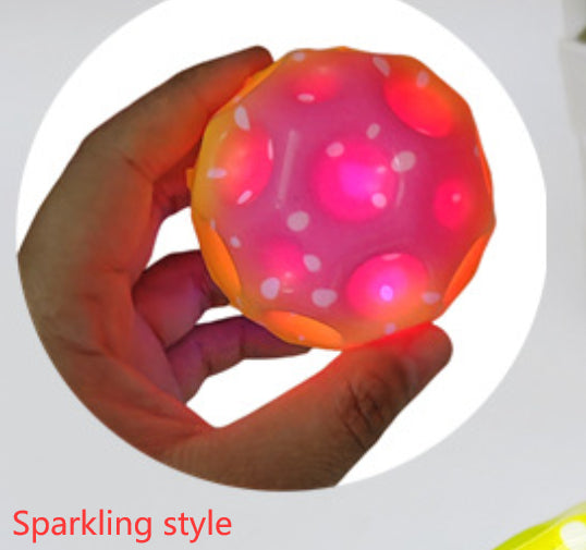 Moon Shape Porous Bouncy Ball - Soft and Anti-fall toy Babbazon Sparkling random 1pc  -BABBAZON