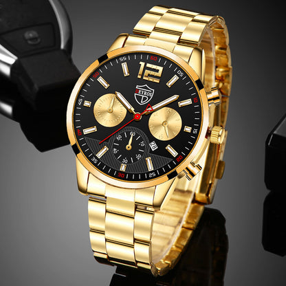 Men's Stainless Steel Fashion Calendar Quartz Watch