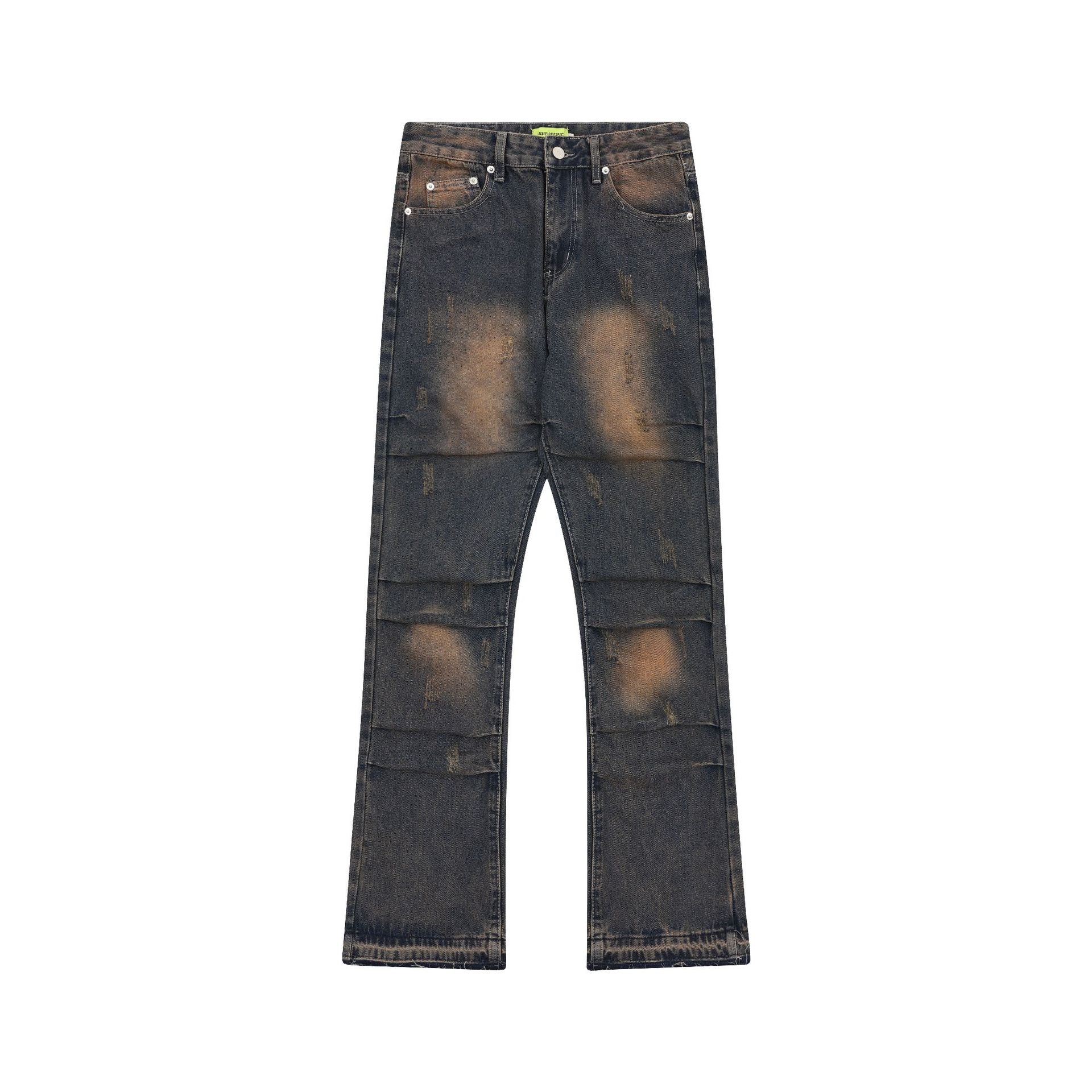 American Street Fashion Wash Denim Trousers