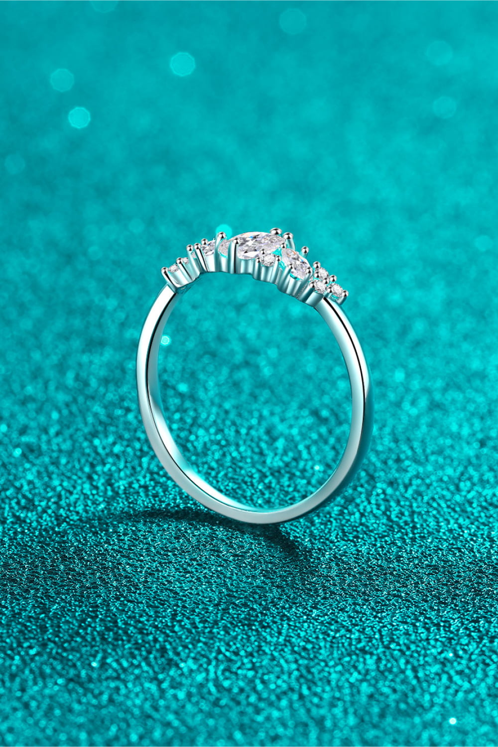 Adored Moissanite Rhodium-Plated Ring 