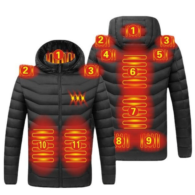 Winter Smart Heating Cotton USB Charging Heating Cotton Men's Jacket 