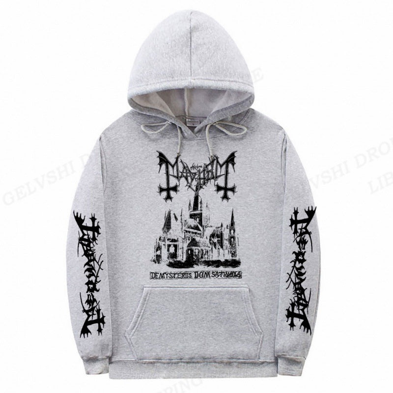 Men's Solid Color Printed Fashion Hoodie