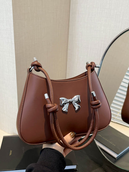 Bow PU Leather Knotted Strap Handbag