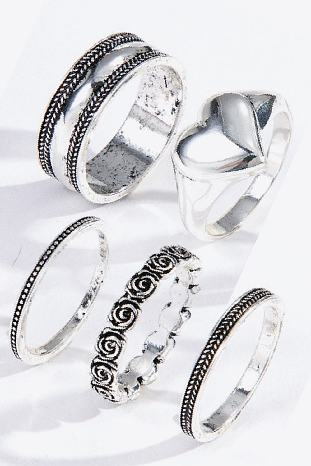 Zinc Alloy Five-Piece Ring Set 