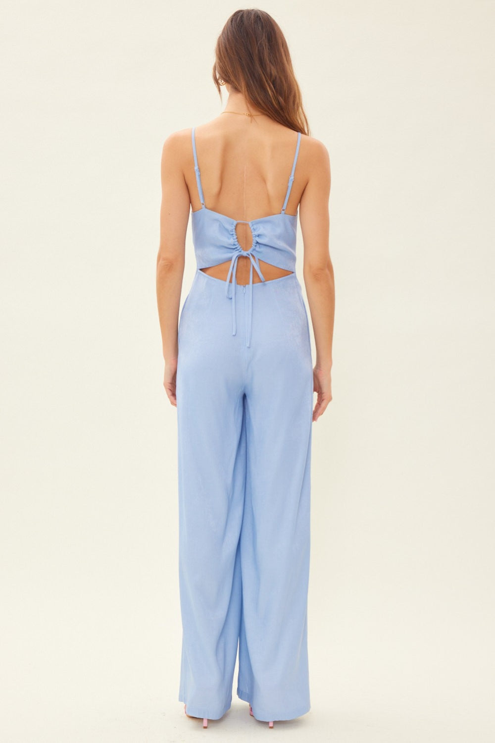 Idem Ditto Drawstring Back Sleeveless Wide Leg Jumpsuit 