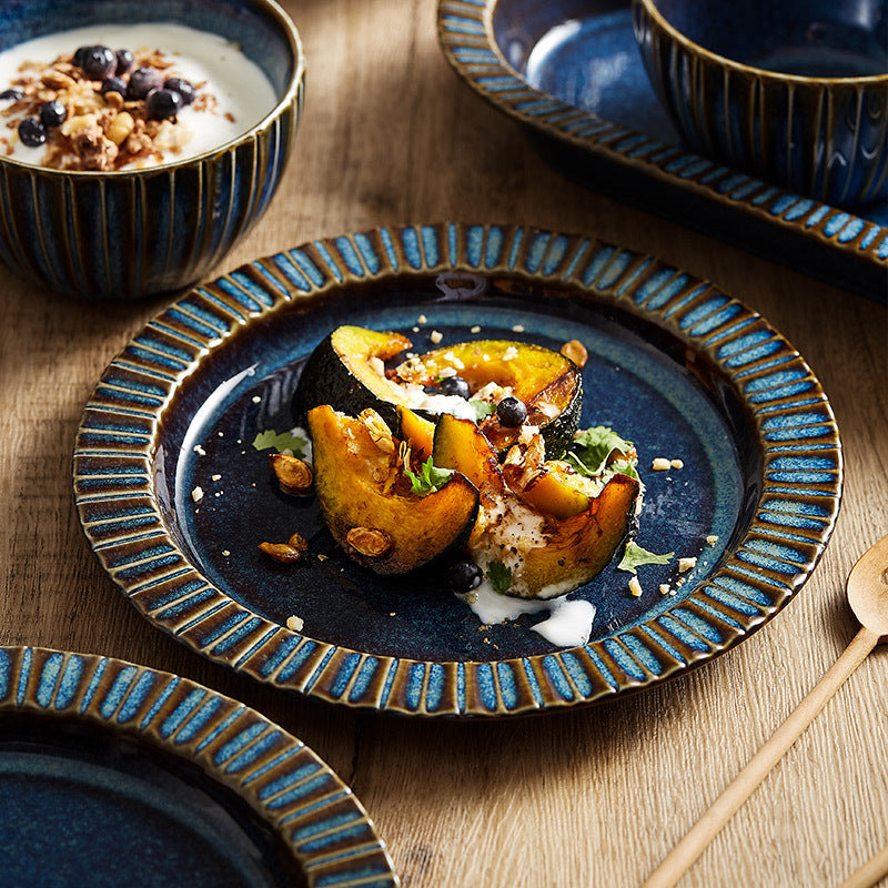 Kiln Baked Starry Sky Ceramic Rice Bowls And Plates