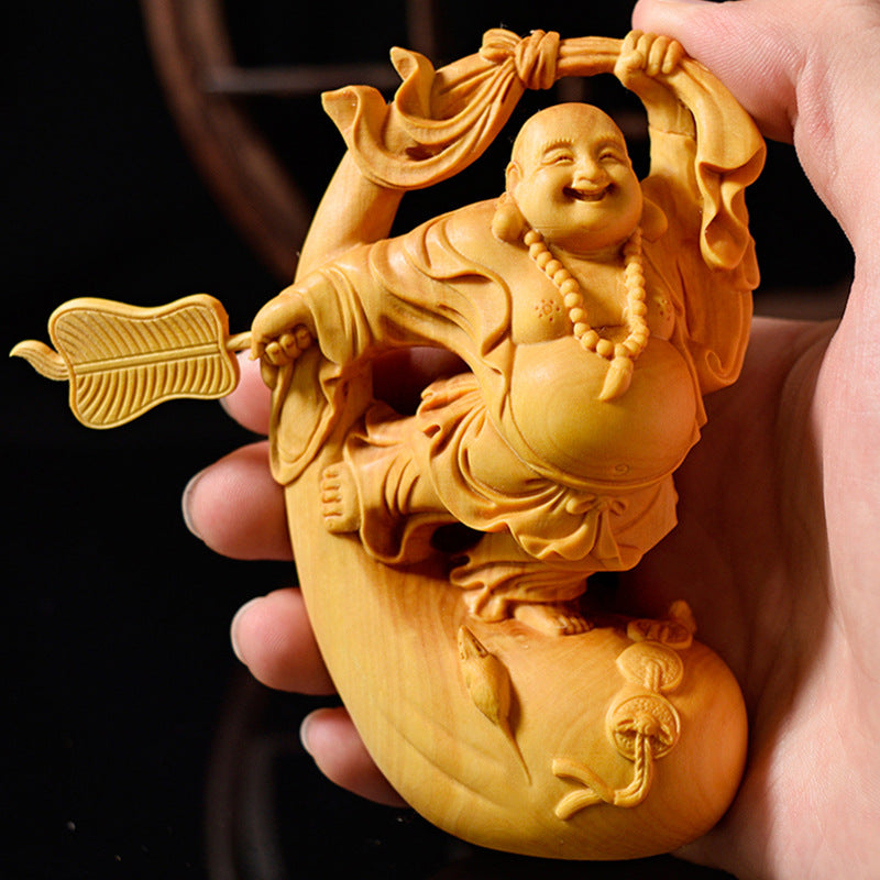 Dancing Maitreya Buddha Statue Vehicle Ornament