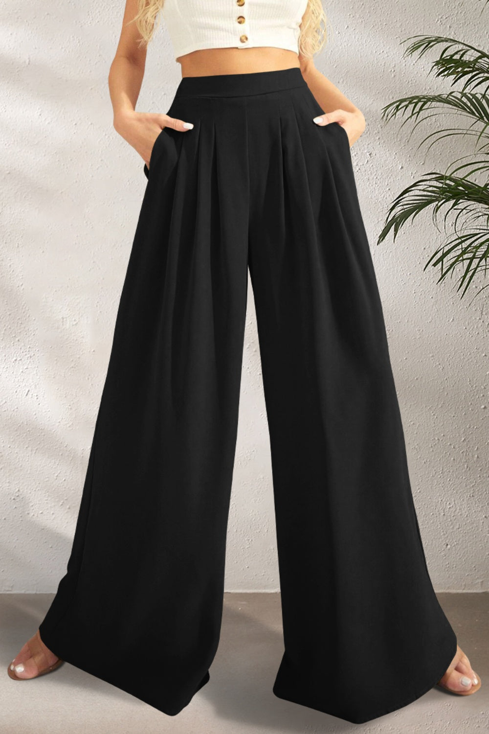 High Waist Wide Leg Pants - Babbazon New Products