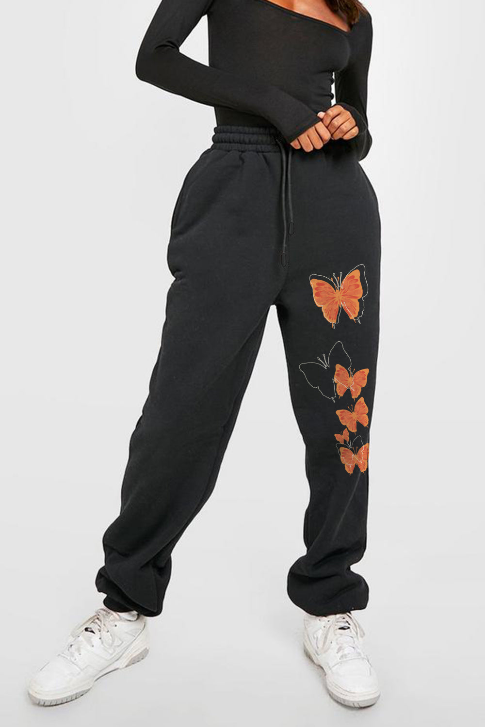 Simply Love Full Size Butterfly Graphic Sweatpants 