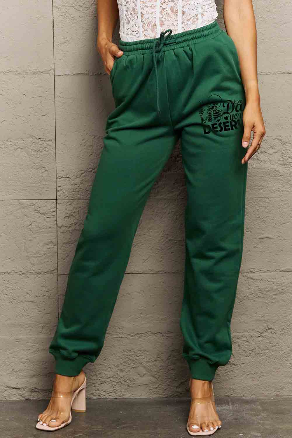 Simply Love Full Size HAVE THE DAY YOU DESERVE Graphic Sweatpants - Babbazon new