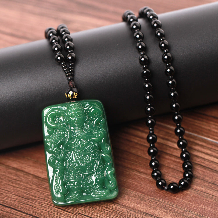 Amulet Obsidian Natal Buddha Pendant Necklace