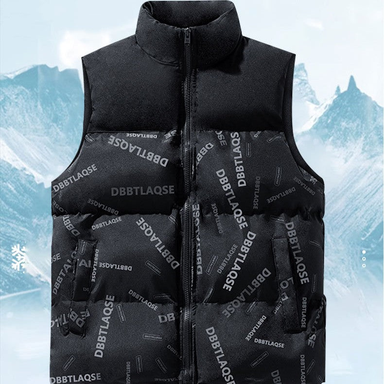 Men's Winter Stitching Sleeveless Cotton Coat 