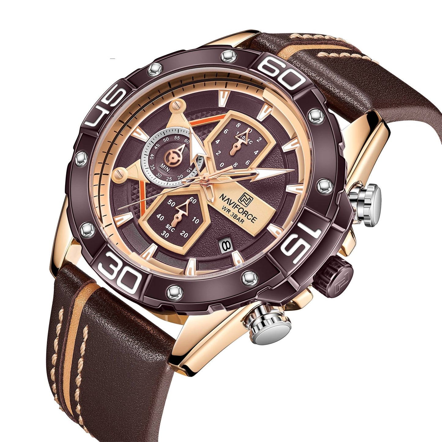 Fashion Skeleton Three-eye Personality Waterproof Watch For Men