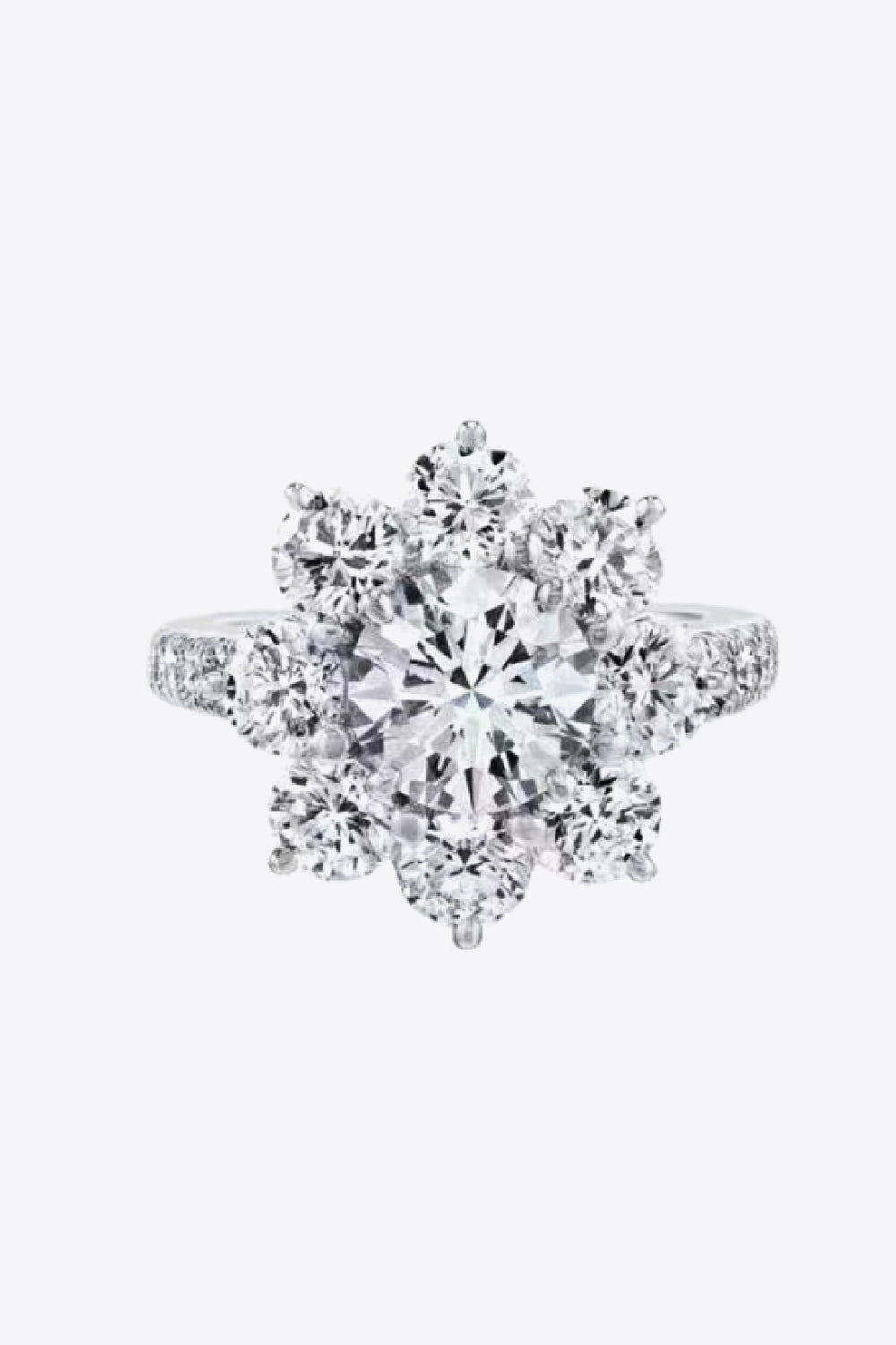 1 Carat Moissanite Flower Ring 