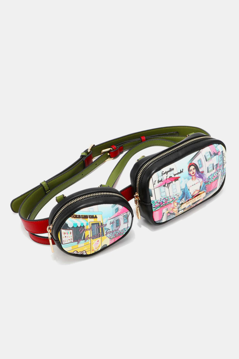 Nicole Lee USA Double Pouch Fanny Pack 