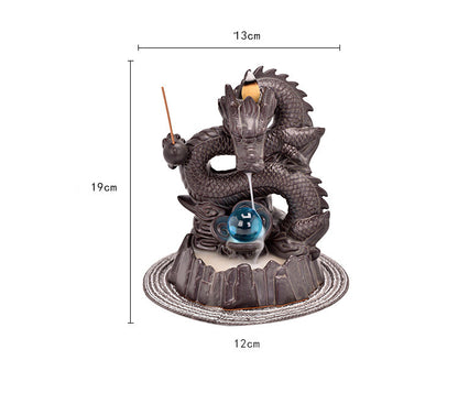 Zisha Dragon Backflow Incense Burner Tea Ceremony Zen Ornaments