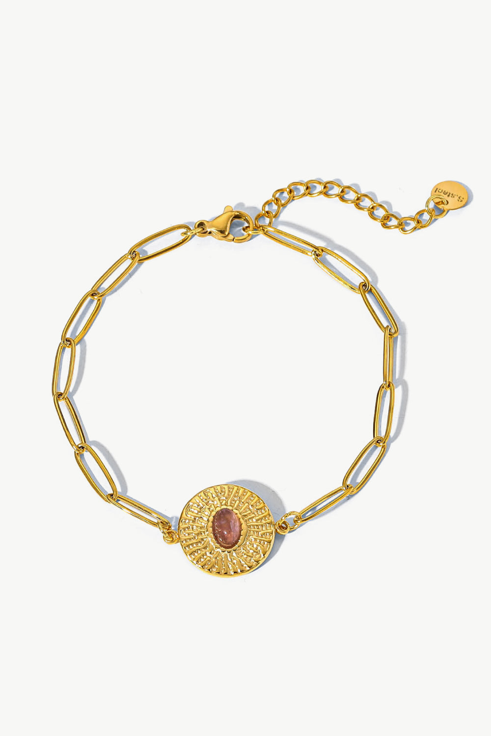 18K Gold Plated Paperclip Chain Bracelet 