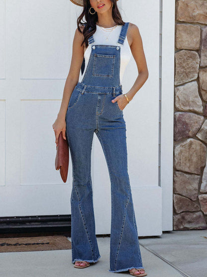 Raw Hem Denim Overall 