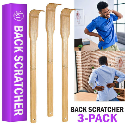 3 PCS Natural Bamboo Back Scratcher Long Reach Pick Itch Relief Tool Portable US