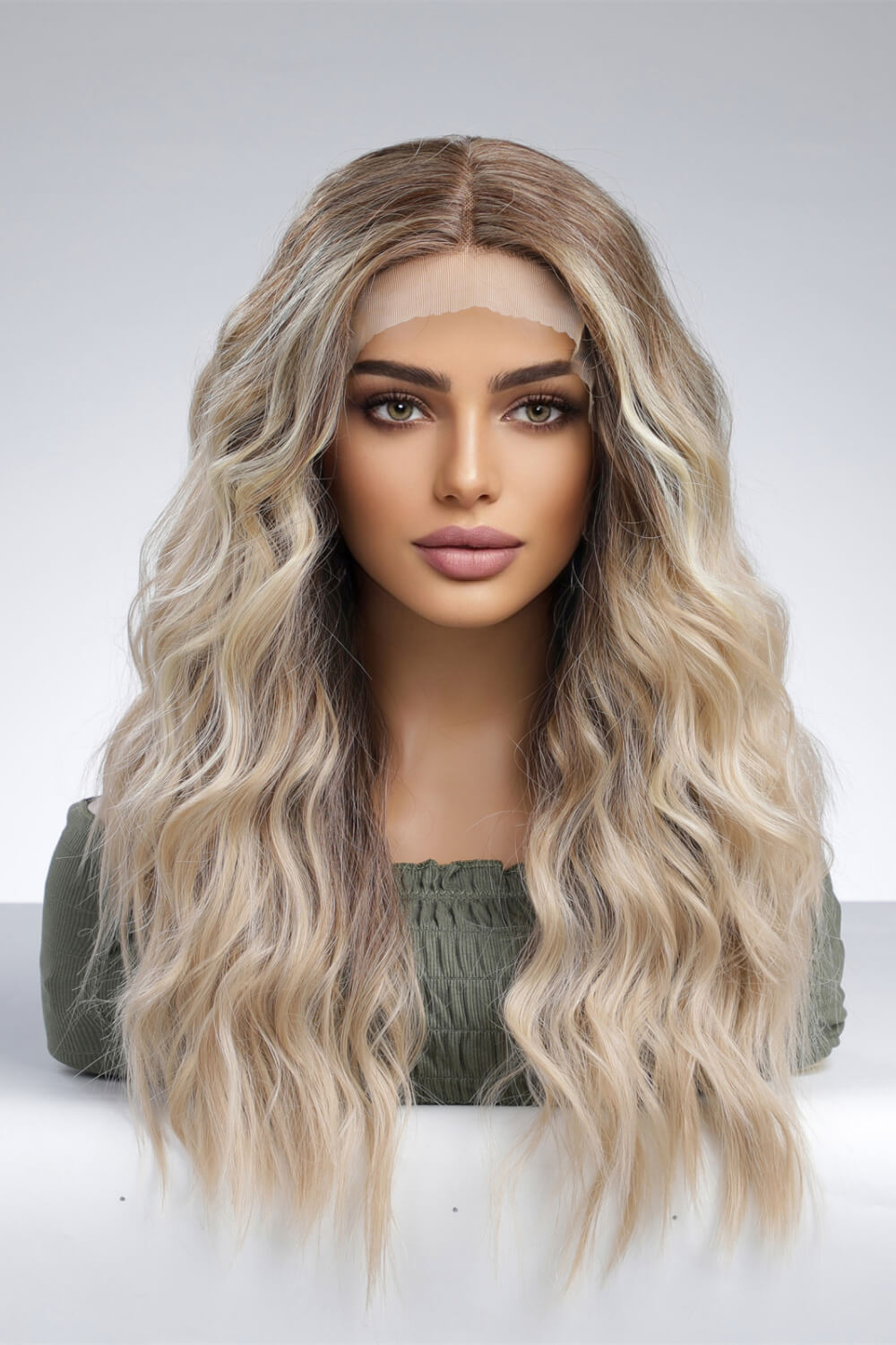 13*2" Lace Front Wigs Synthetic Long Wave 24'' 150% Density 