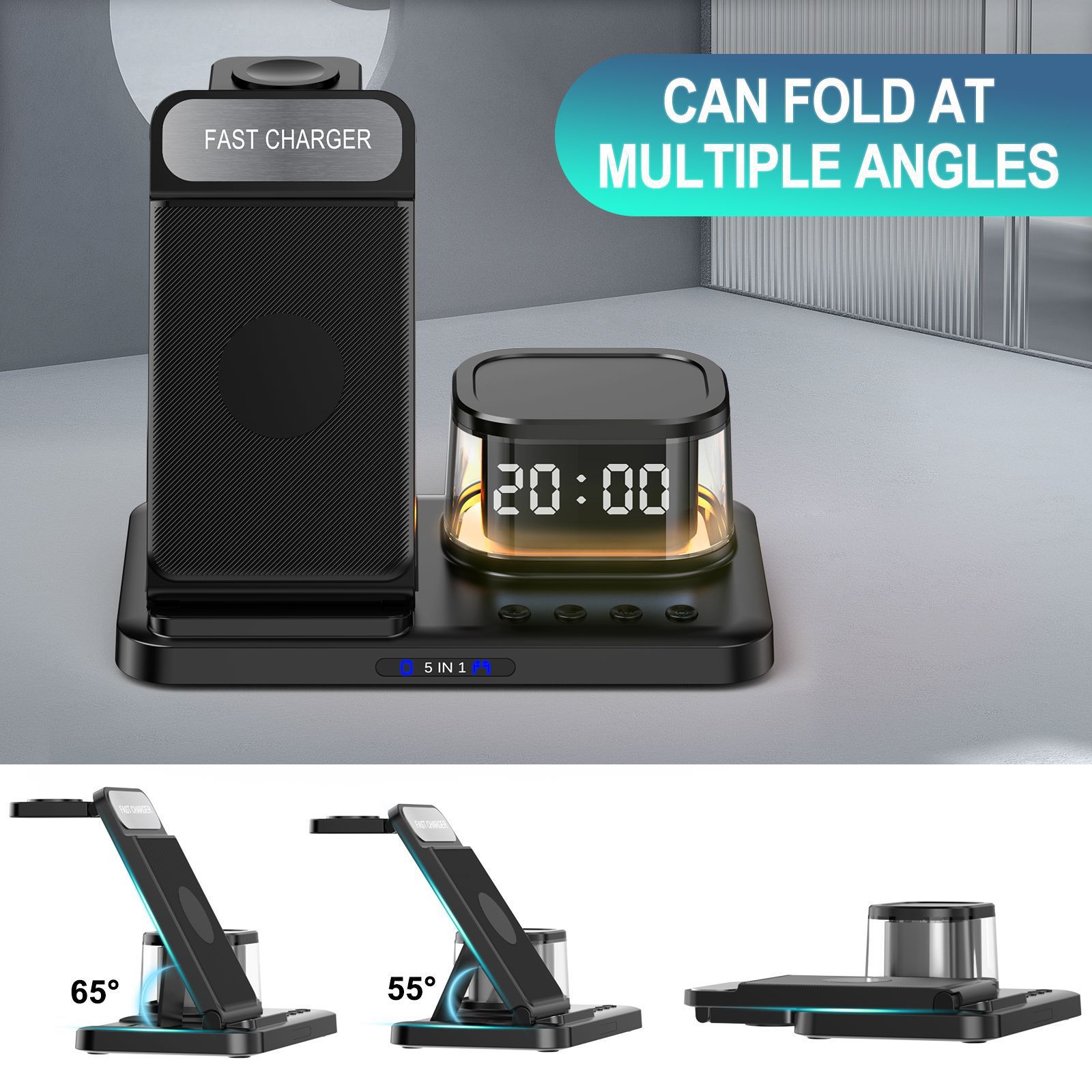 Creative Wireless Charging Three-in-one Folding Bracket 