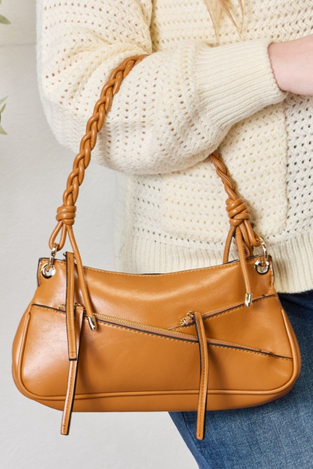 SHOMICO Braided Strap Shoulder Bag 