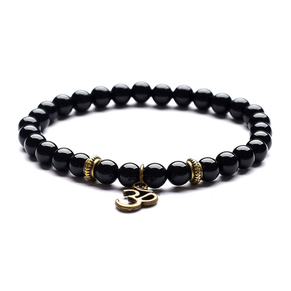 Male And Female Pictorial Stone Buddha Head Bracelet