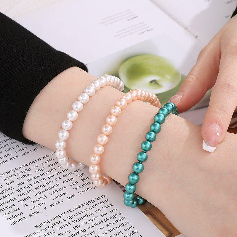 Stainless Steel Shell Pearl Bead Bracelet