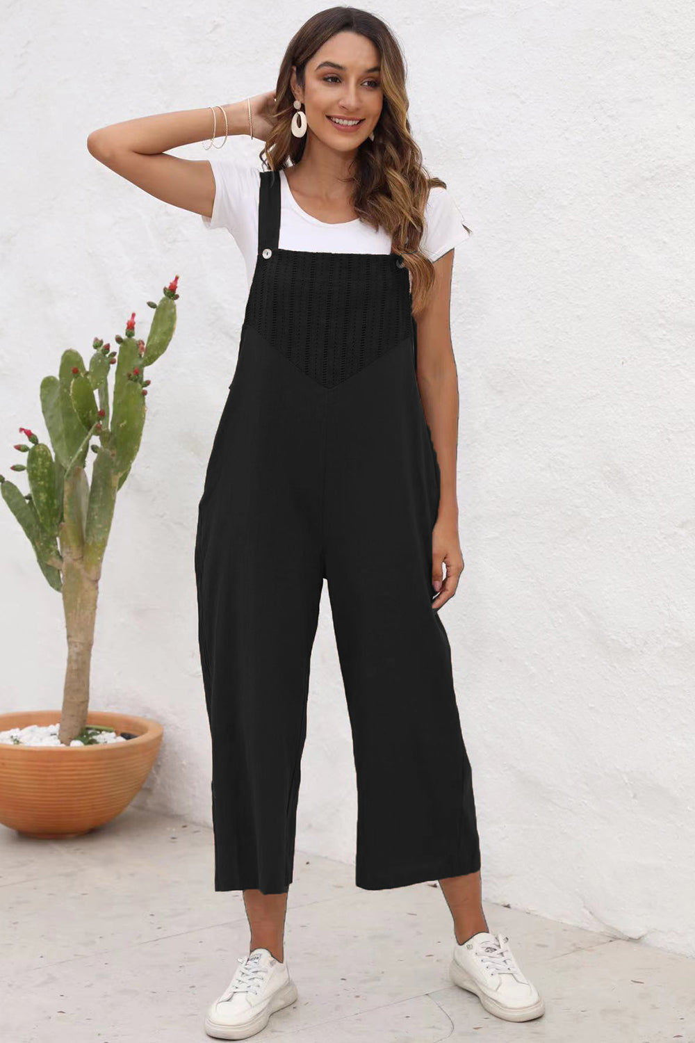 Full Size Square Neck Wide Strap Jumpsuit - Babbazon New Products