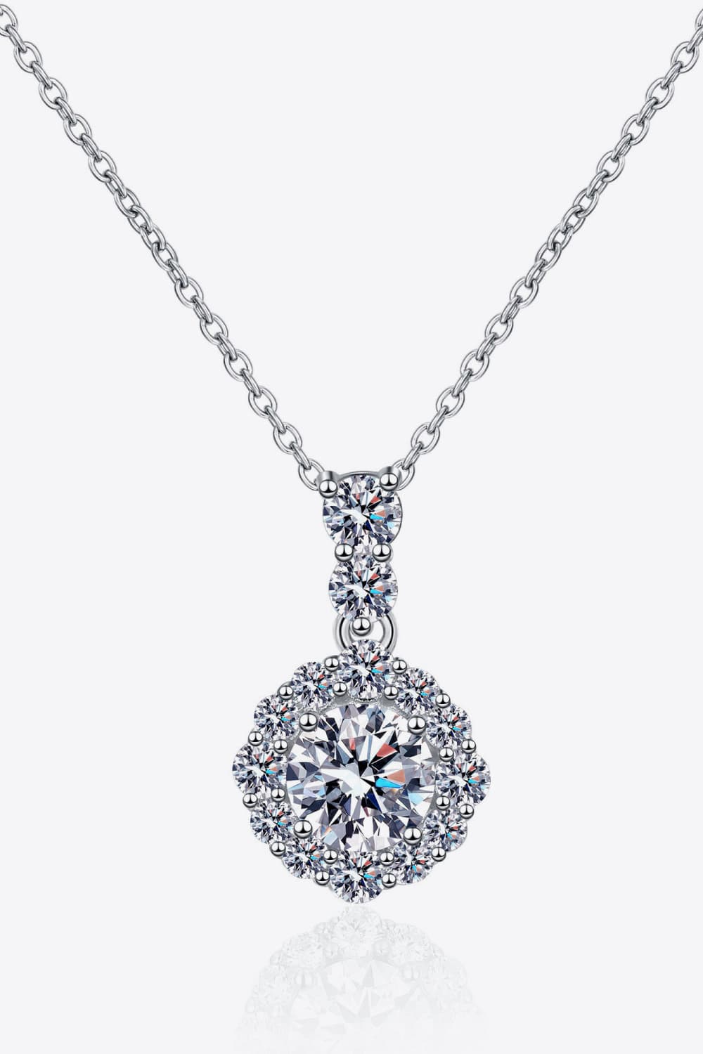 1 Carat Moissanite 925 Sterling Silver Necklace 