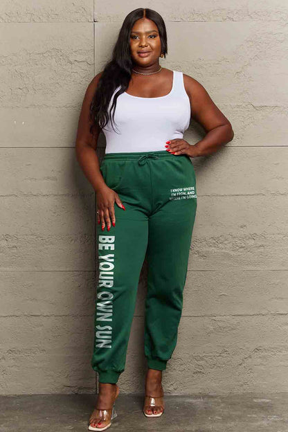 Simply Love Full Size BE YOUR OWN SUN Graphic Sweatpants 