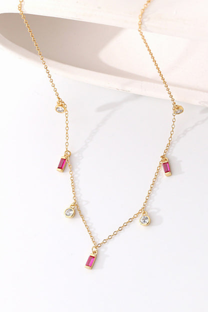 18K Gold Plated Multi-Charm Chain Necklace 